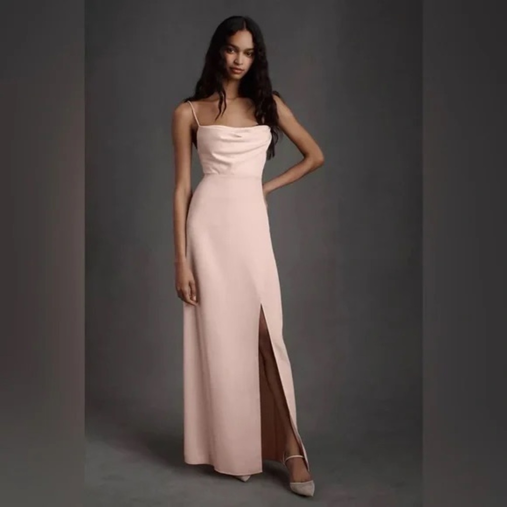BHLDN Remy Satin Charmeuse Dress In Blush